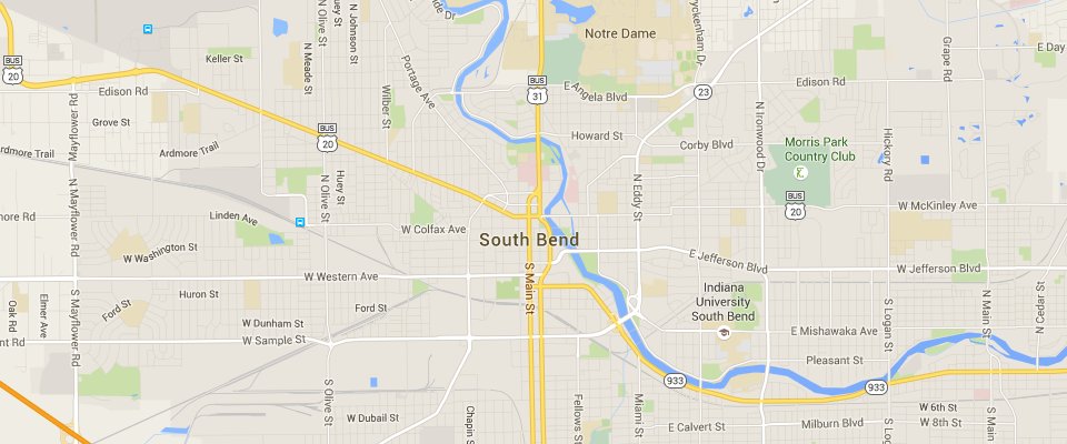 South Bend Disposal Dumpster Rental Service Map